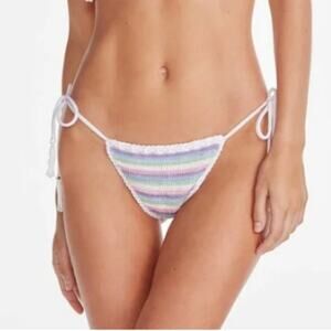 Capittana Trinidad Crochet Rainbow Bikini Bottom NWT Tassel Side Tie Medium New